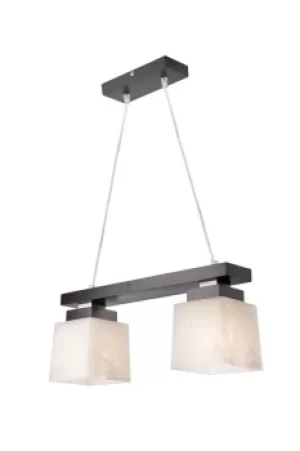 Image of Kubus Bar Pendant Ceiling Light, Glass Shades Wenge, 2x E27