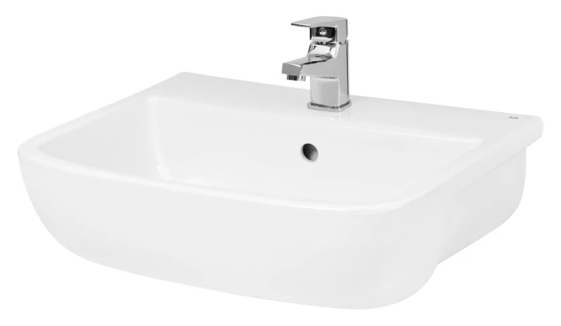 Image of Balterley Semi Recessed 1 Tap Hole Minimalist Basin Tap Not Included 520mm White