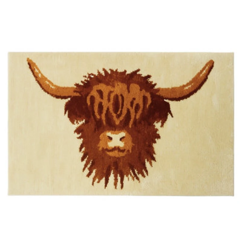 Image of Allure Bath Fashions Highland Cow Bath Mat - Non Slip & Super Soft