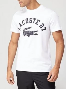 Image of Lacoste Croc Varsity Detail T-Shirt - White