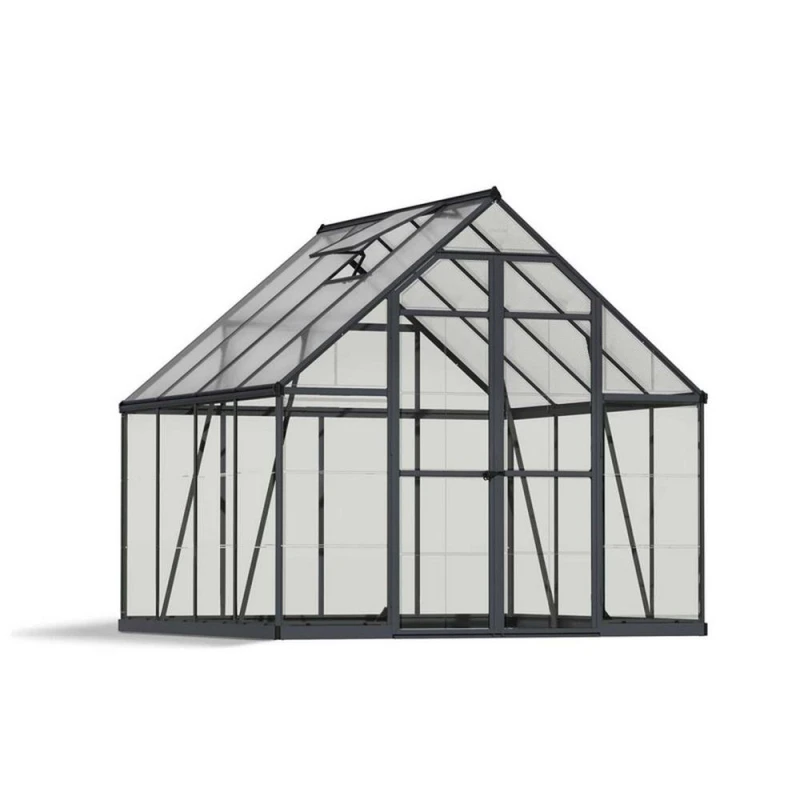 Image of Palram 8 x 8 Feet Balance Greenhouse - L247 x W244 x H229cm - Grey Grey Unisex