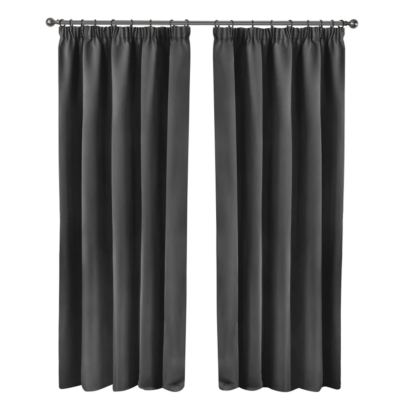 Image of Emma Barclay Blackout Curtains Thermal Pencil Pleat Cali Charcoal Grey unisex 168x137cm