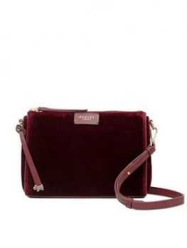 Image of Radley Selby Street Velvet Cross Body Bag - Merlot
