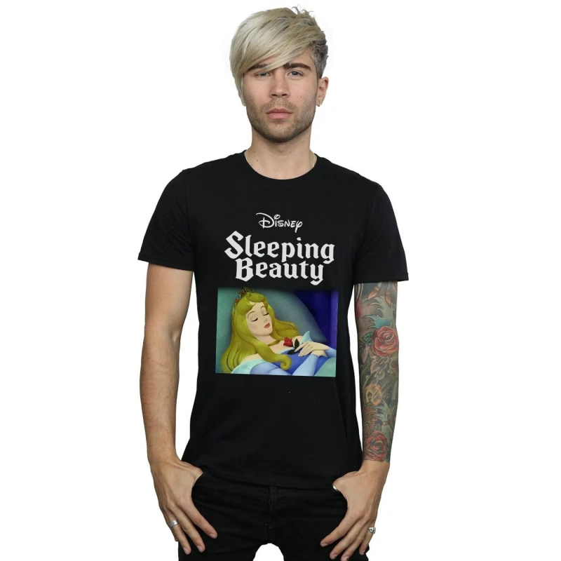 Image of Disney Men Sleeping Beauty Aurora T-Shirt in Black Size: Small Black S Male 5059308908650