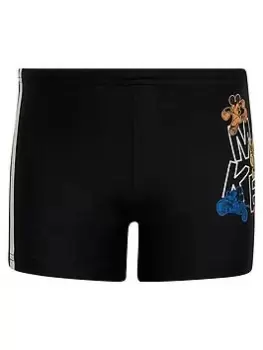 Image of adidas Younger Boys Disney Boxer Swim Shorts - Black, Size 5-6 Years