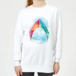 Image of Aquaman Mera Beach Symbol Womens Sweatshirt - White - S