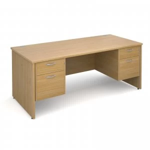 Image of Maestro 25 PL Straight Desk With 2 and 2 Drawer Pedestals 1800mm - OAK