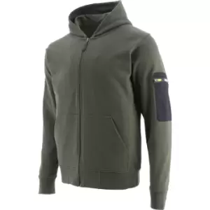 Image of Caterpillar Mens Loopback Full Zip Hoodie Army Moss S