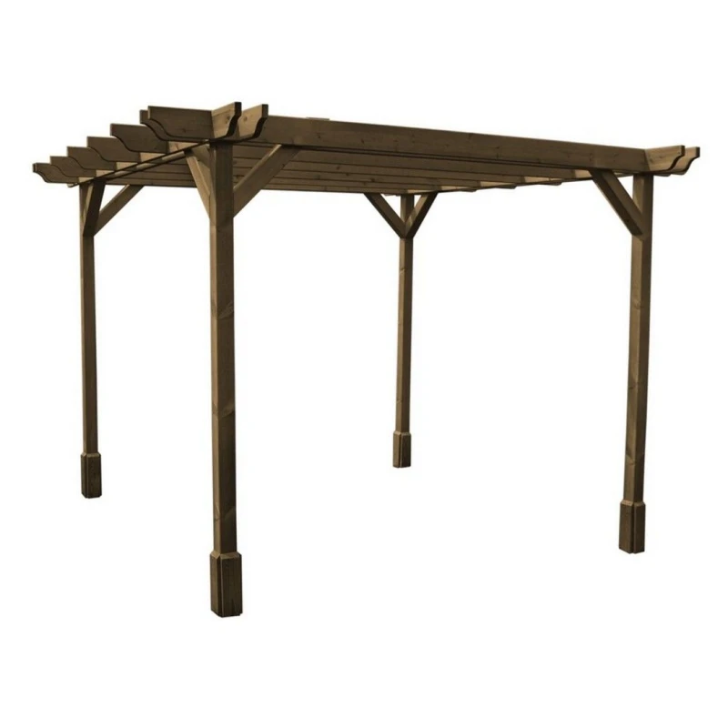 Image of Rutland County Garden Furniture Ltd Double Premium Pergola - Wood - L180 x W180 x H270cm - Light Green in Brown Brown Unisex