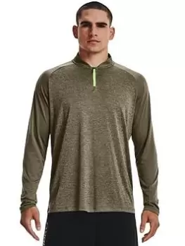 Image of Under Armour Training Tech 2.0 Novelty 1/4 Zip Top - Khaki Size XL Men