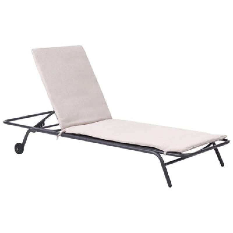 Image of Beliani Sun Lounger Volterra Metal Beige