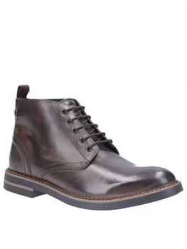 Image of Base London Base London Raynor Burnished Leather Lace Up Boot, Cocoa, Size 7, Men