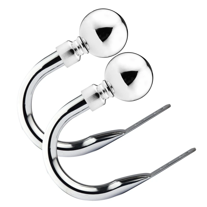 Image of Emma Barclay Emma Barclay Ball Pair of Curtain Holdback Tiebacks - Silver Hold Back Unisex
