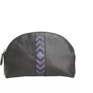 Image of Womens/Ladies Becky Chevron Detail Make Up Bag (One size) (Purple) - Eastern Counties Leather