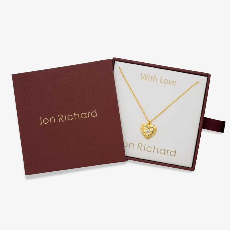 Image of Jon Richard 18K Gold Plated Heart Pendant - Gift Box Gold female One Size