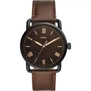 Image of Fossil Mens Copeland 42Mm Three-Hand Leather Watch - Brown