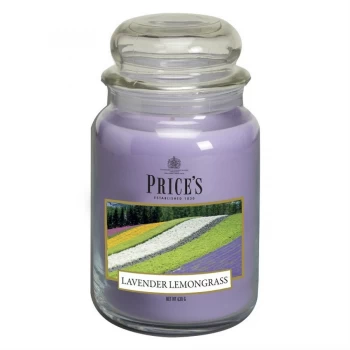 Image of Prices Candles Lavender Lemongrass Scented Jar Candle