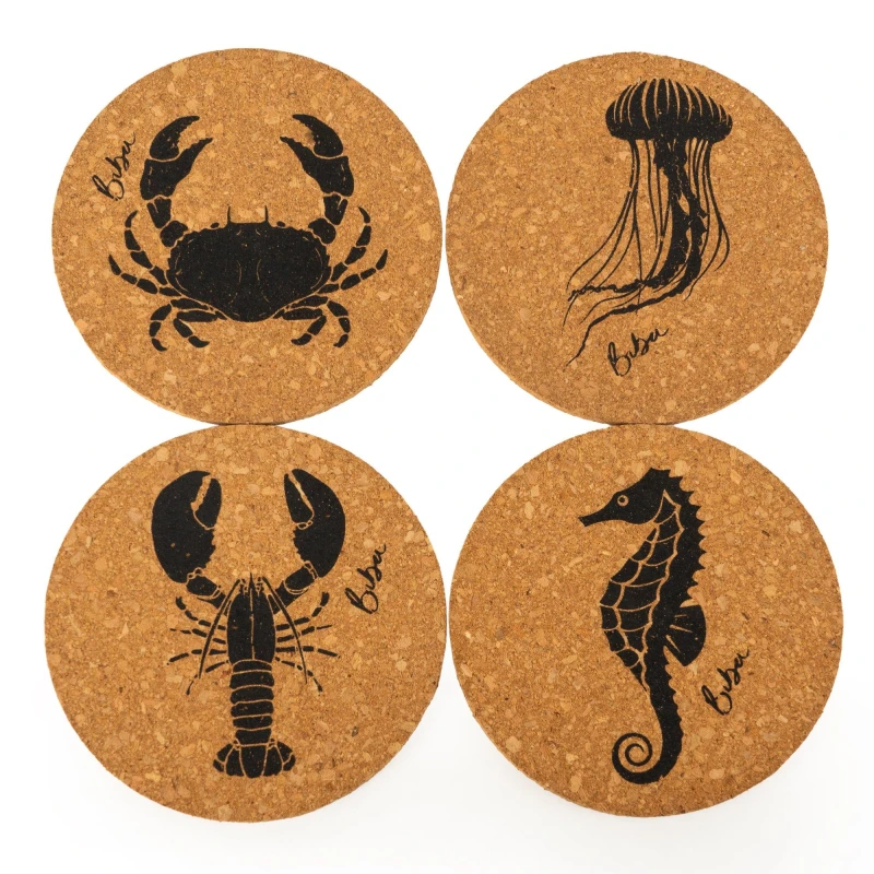 Image of Biba Biba Cork Coaster Set of 4 - Beige Beige One Size