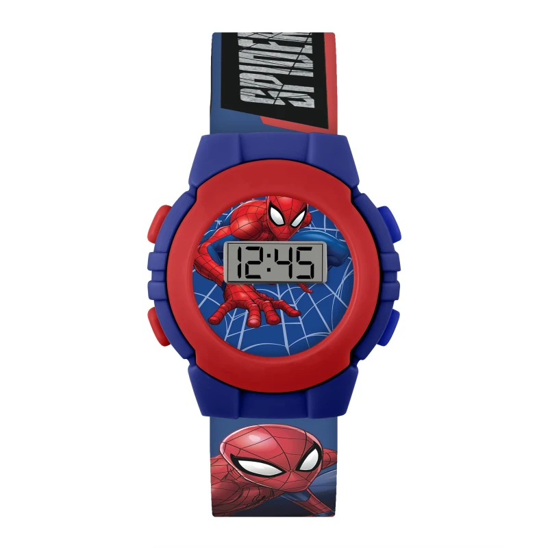 Image of Marvel Disney Marvel Spiderman Red and Blue Digital Watch, Multi, Women Print VG4IM Female