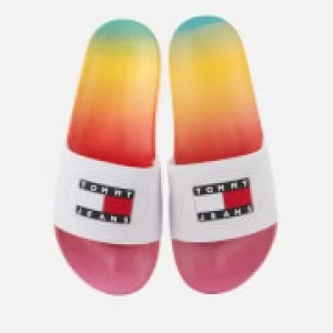 Image of Tommy Jeans Womens Degrade Pool Slide Sandals - Pink Daisy - UK 4