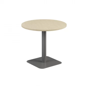 Image of Contract 800mm Mid Table - Maple Top and Silver Legs