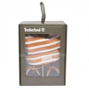 Image of Timberland Crib Boots and Hat Set - Wheat