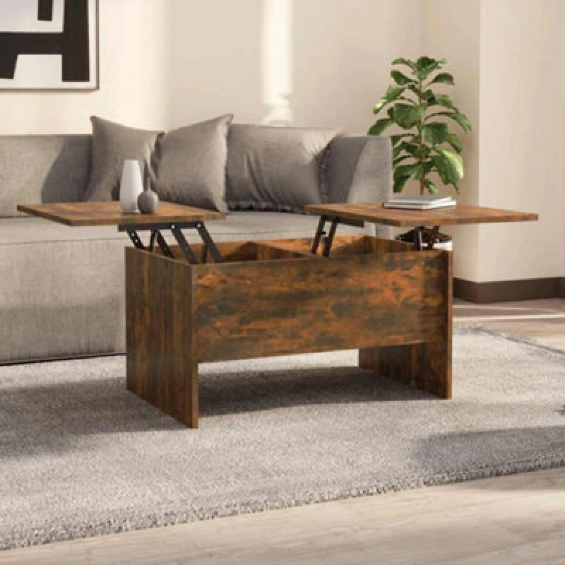 Image of Vidaxl Coffee Table Smoked Oak 80X50X42.5cm Engineered Wood