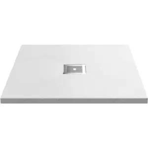 Image of Nuie Slimline Slate Square Shower Tray 800mm x 800mm - White