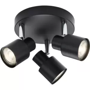 Image of Knightsbridge - GU10 Triple Spotlight - Matt Black 230V IP20 50W