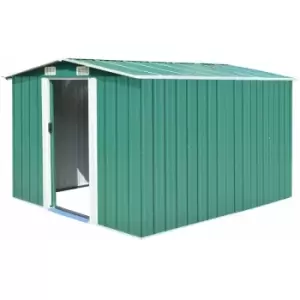 Image of vidaXL Garden Shed Metal 257x298x178cm Green - Green