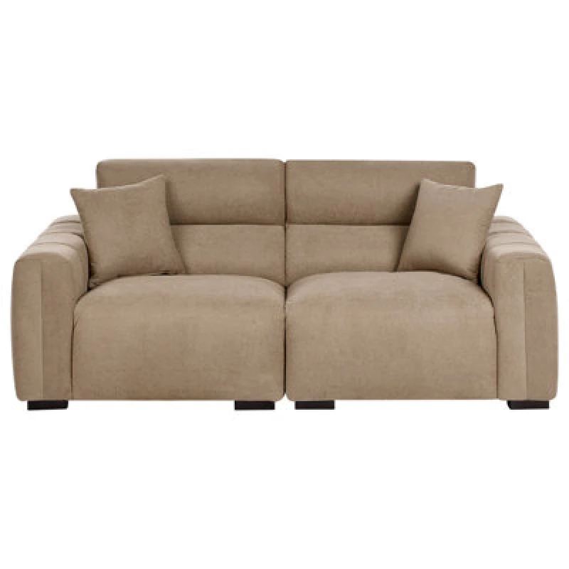Image of Beliani Sofa 3 Seater Fauskan Fabric Light Brown