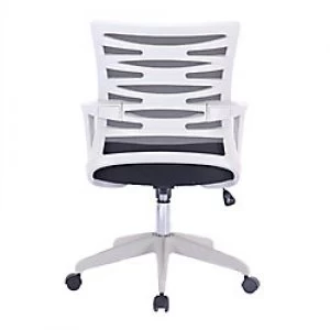 Image of Nautilus Designs Ltd. Designer Mesh Armchair with White Frame and Detailed Back Panelling
