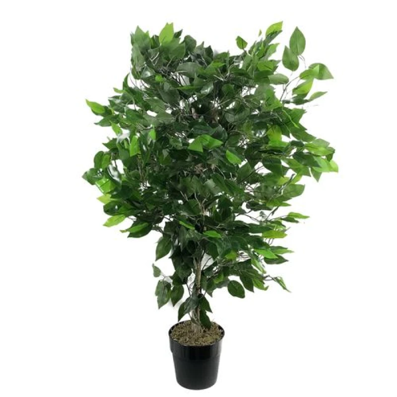 Image of Leaf 90cm Artificial Ficus Tree Bush - Large Bushy Plant Green
