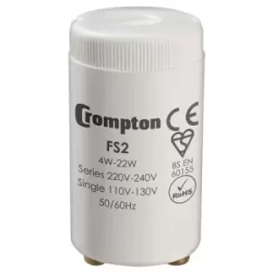 Image of Crompton Lamps Fluorescent Starter 22W 130V/240V