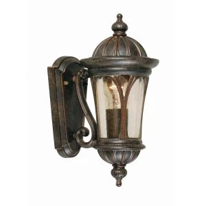 Image of 1 Light Outdoor Small Wall Lantern Light Weathered Bronze IP44, E27
