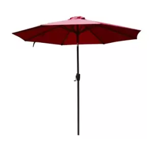 Image of Outsunny 3m Parasol with Solar LED Lights (base not included) - Red