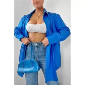 Image of I Saw It First Blue Woven Button Up Shirt - Blue