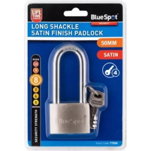 Image of BlueSpot 77004 50mm Long Shackle Satin Finish Padlock