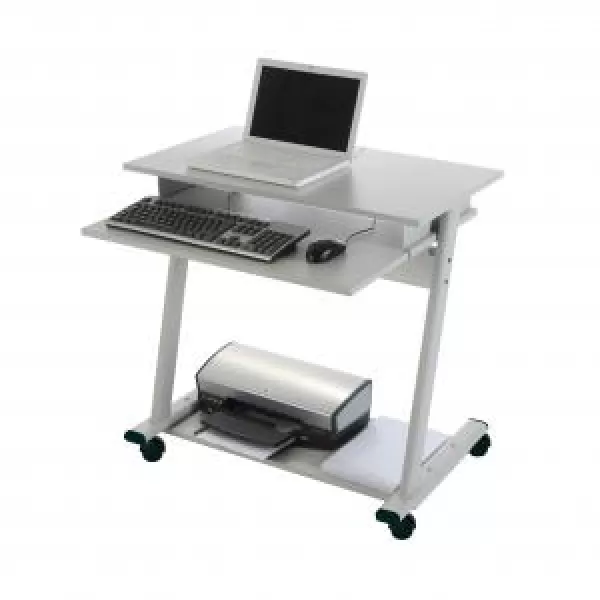 Image of ROCADA SET Mobile Computer Table with Keyboard Tray - Grey 9100