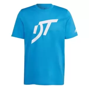 Image of adidas Thiem Logo Graphic T-Shirt Mens - Blue