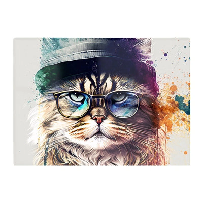 Image of Warren Reed Designer Siberian Cat Face Splashart Chopping Board