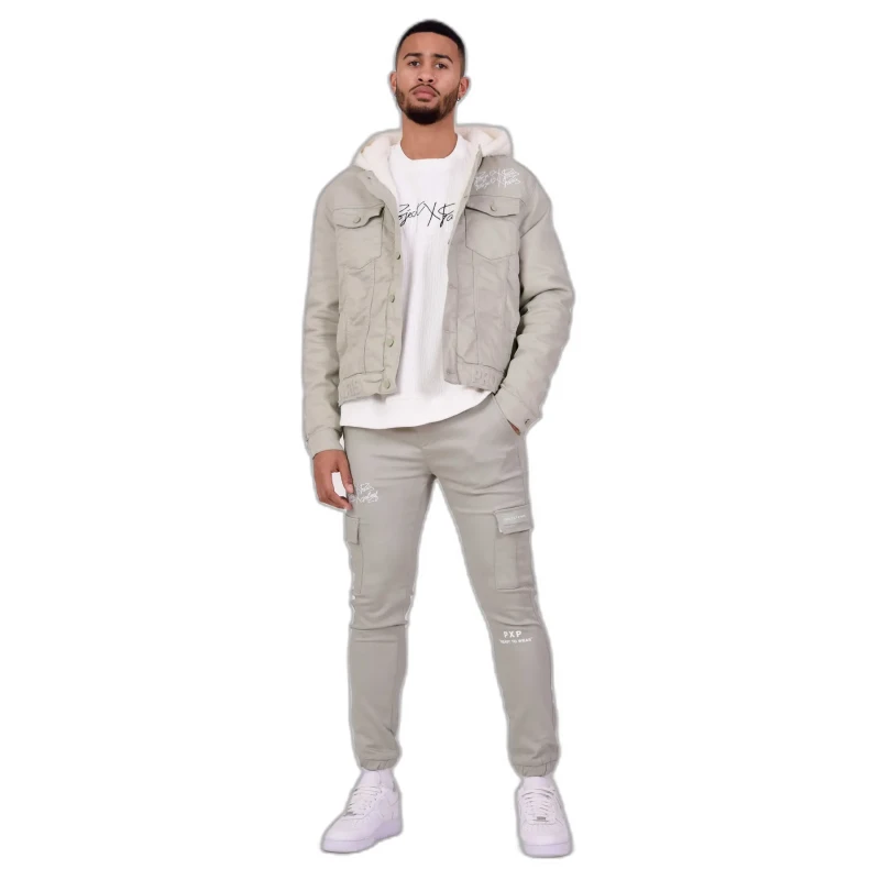 Image of Project X Paris Denim jacket with shearling hood Project X Paris Gris Male S