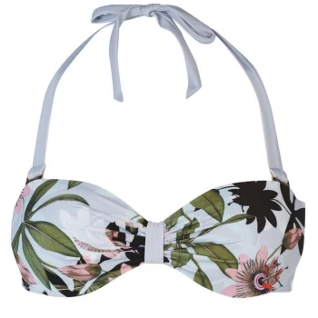 Image of Ted Baker Ted Floral Halter-neck Bikini Top Womens - LT-Blue
