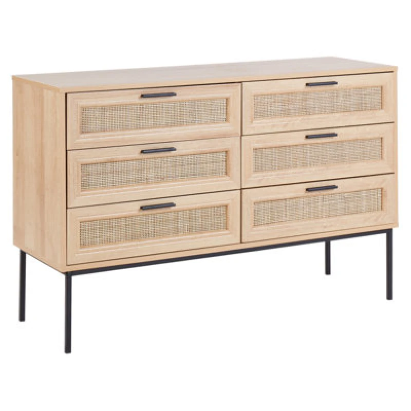 Image of Beliani 6 Drawer Chest Pasco Light Brown