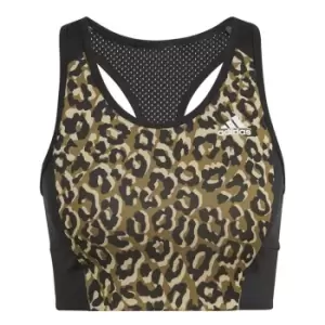 Image of adidas Designed 2 Move Leopard Print Bra Top Wo - Brown