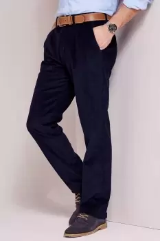 Image of Pleat Front Cord Trousers 31" (79cm) inside leg