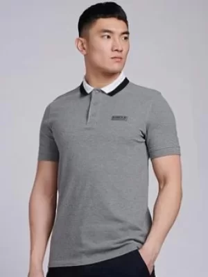 Image of Barbour International Ampere Polo, Grey Marl, Size S, Men