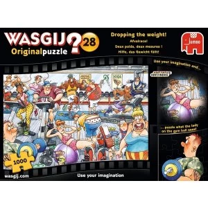 Image of Jumbo Wasgij Original 28 - Dropping The Weight 1000 Piece Jigsaw Puzzle