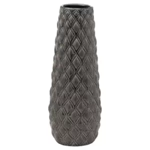 Image of Hill Interiors Seville Collection Alpine Vase (36cm x 14cm x 14cm) (Grey)