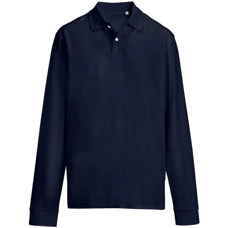 Image of SOL'S Mens Pique Long-Sleeved Polo Shirt in Navy Size: XS Navy Male XS